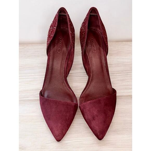 Coach A4536 Camille Suede Glass Glitter Pump Size 9M - Picture 3 of 9